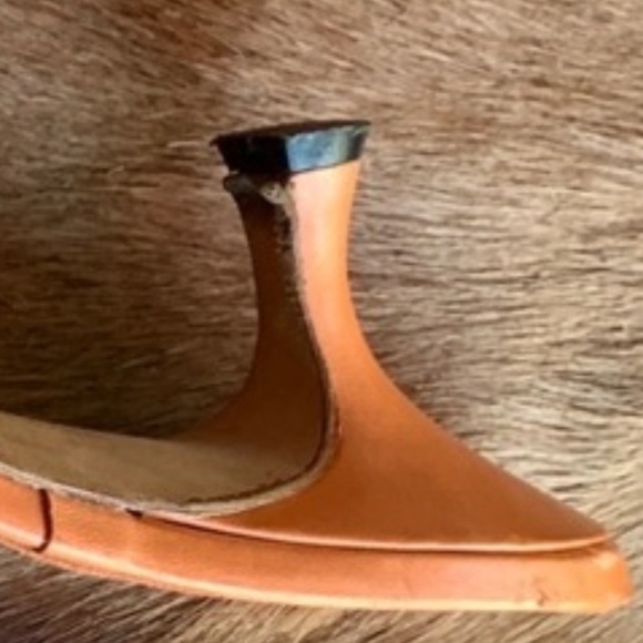 MANOLO BLAHNIK strap leather kitten heels mules orange brown size 36 - Picture 12 of 12